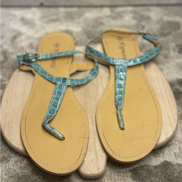 Charming Teal Sandals - Picture 1 of 5